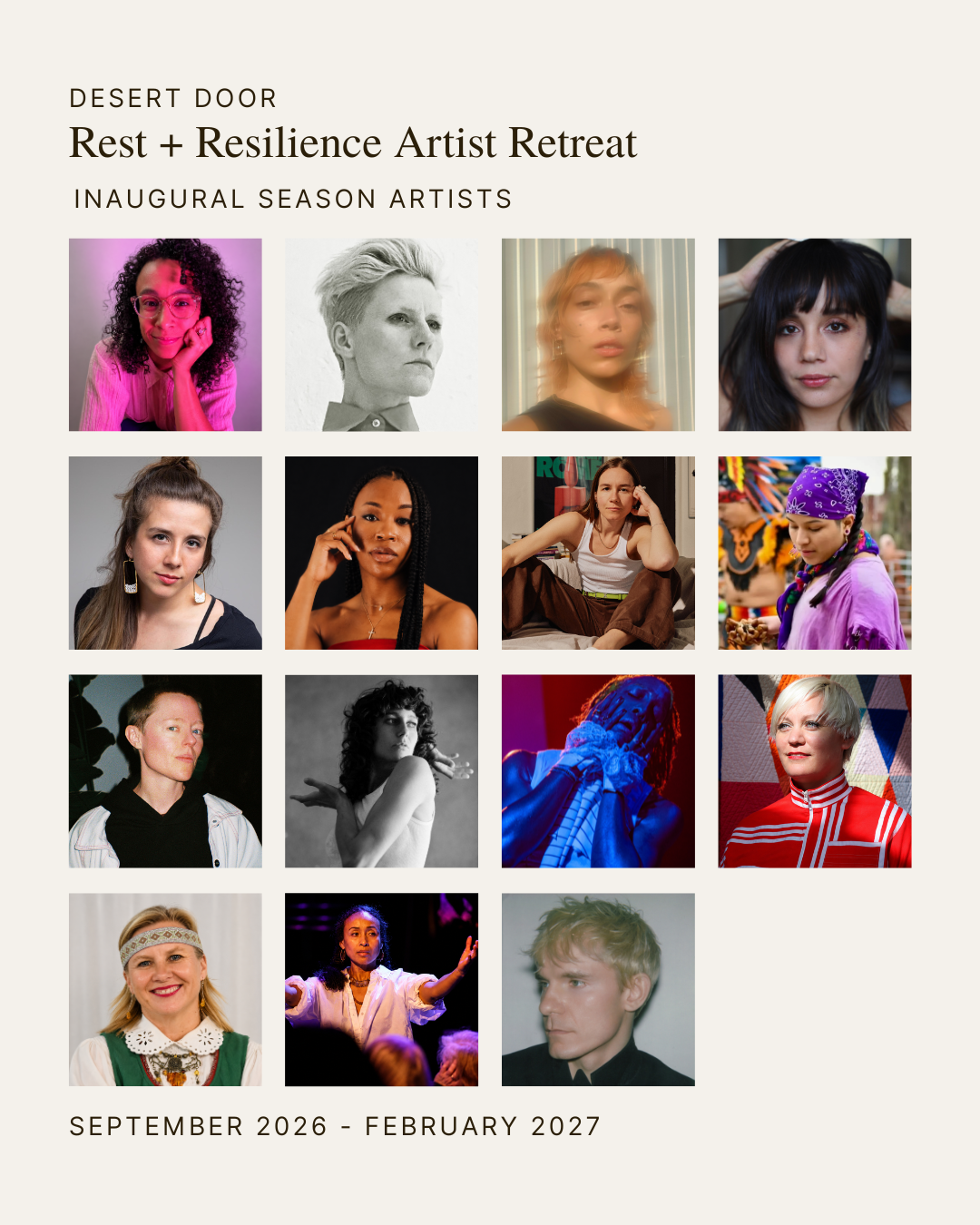 Desert Door Rest + Resilience inaugural season artists overview