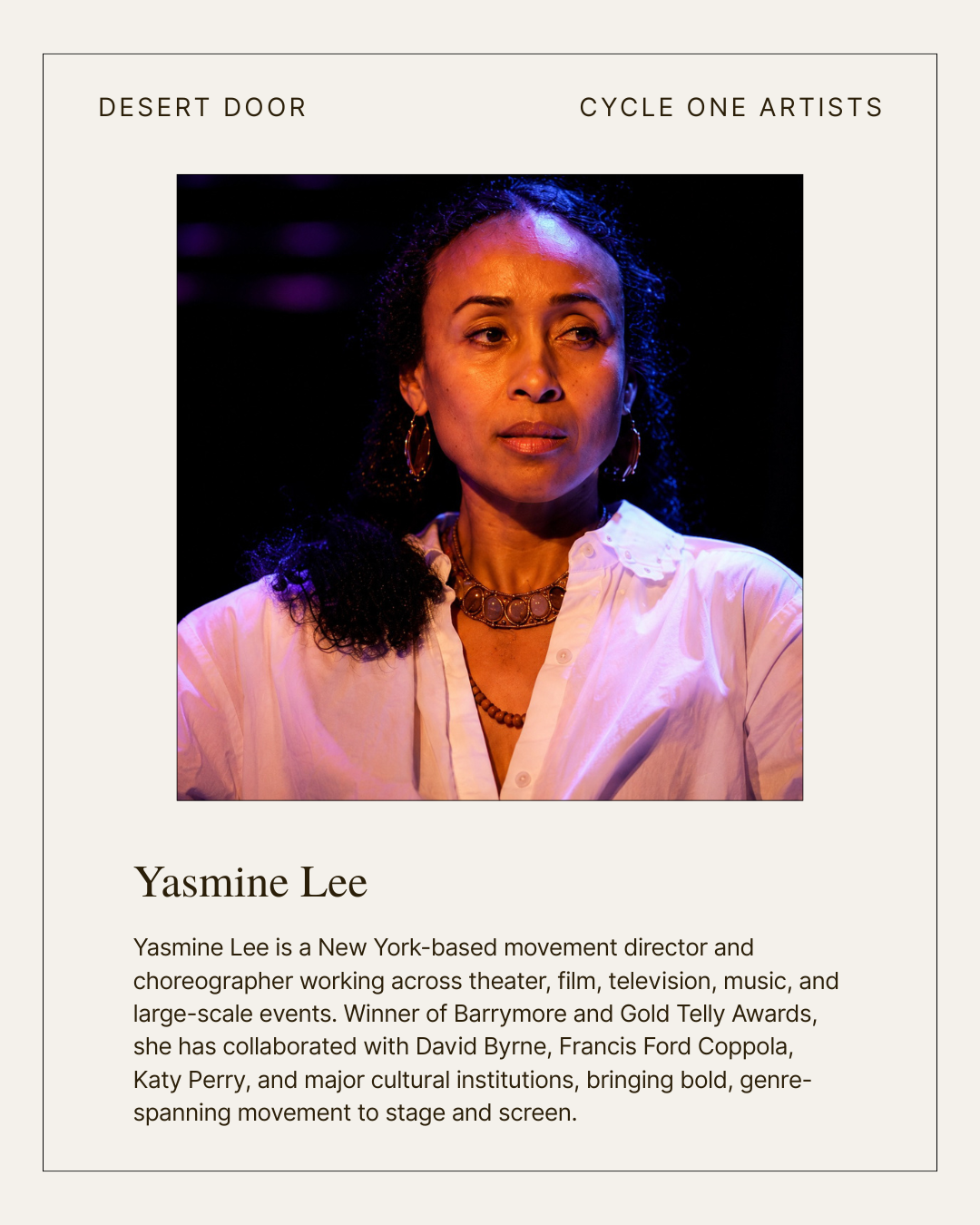 Desert Door 2026–2027 resident artist