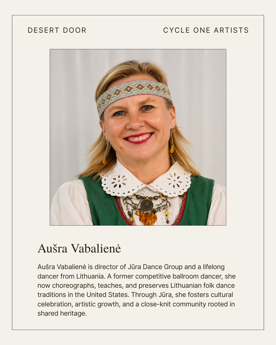 Desert Door 2026–2027 resident artist