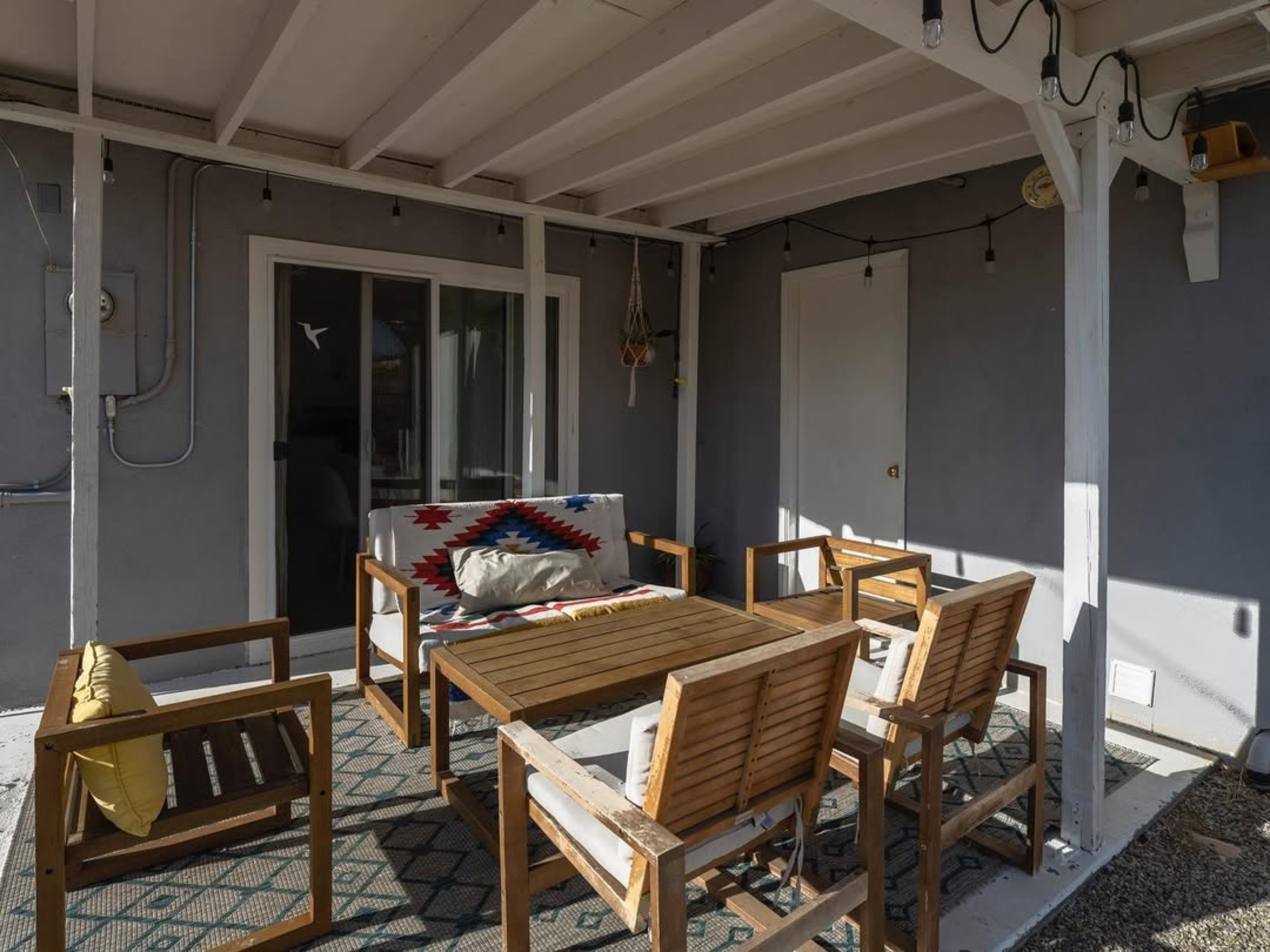 Outdoor patio seating area